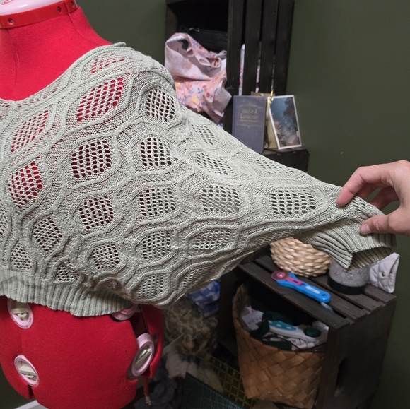 Crochet open knit cover up sweater - Picture 2 of 4